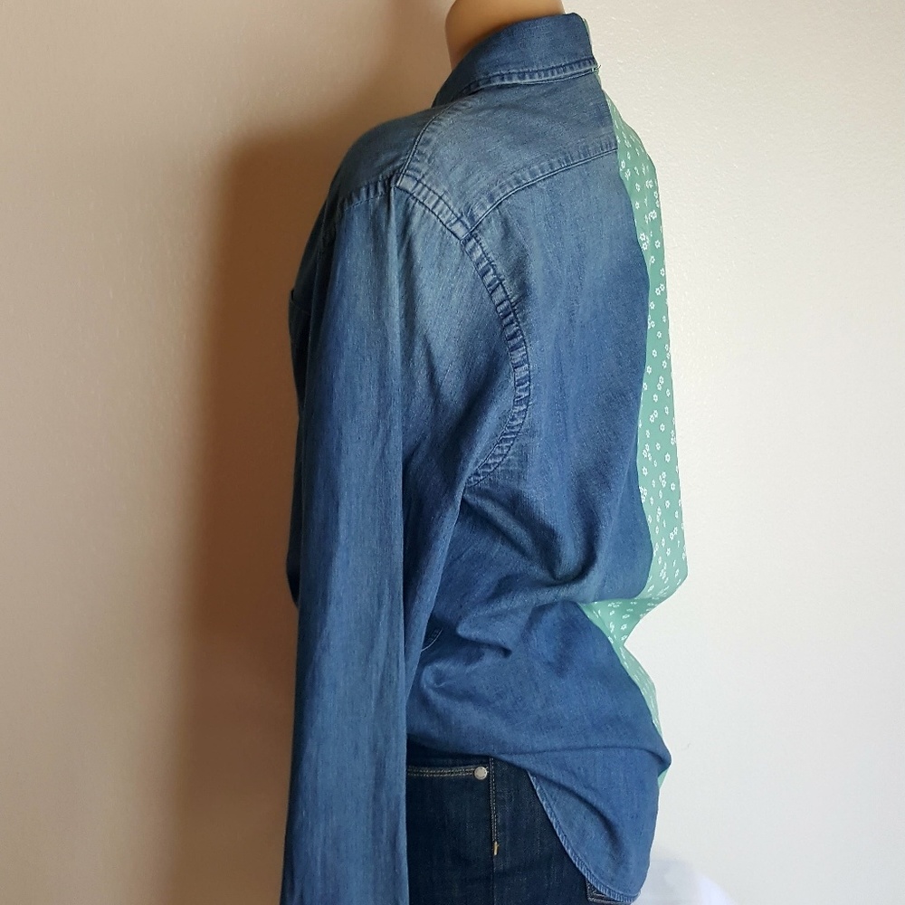 Express Multi Fabric 2 Toned Button Down 40/ M - image 6